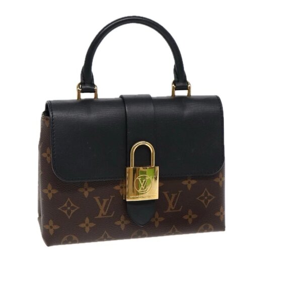 LOUIS VUITTON Monogram Rocky BB Hand Bag 2way Black M44141 LV Auth 85942A - Picture 1 of 16